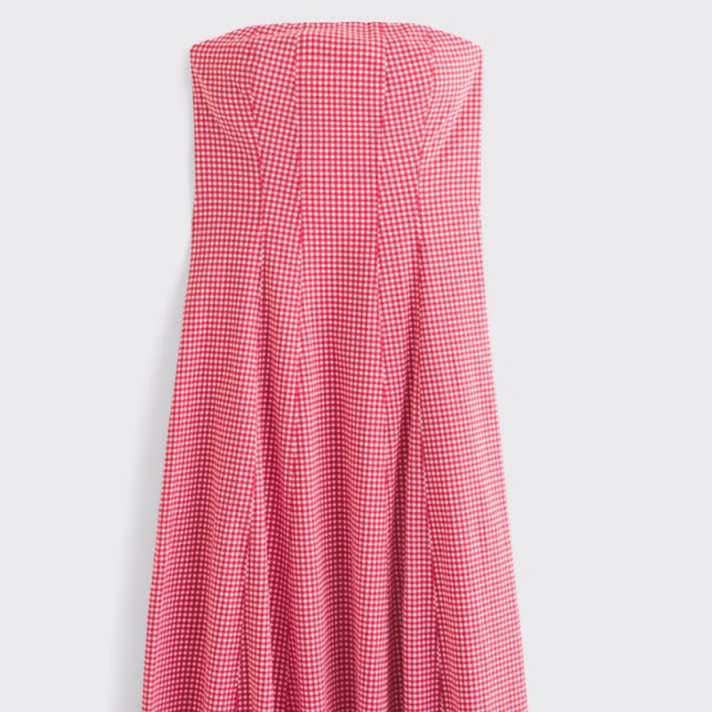 NWT A&F Mila Strapless Midi Dress - Picture 3 of 8